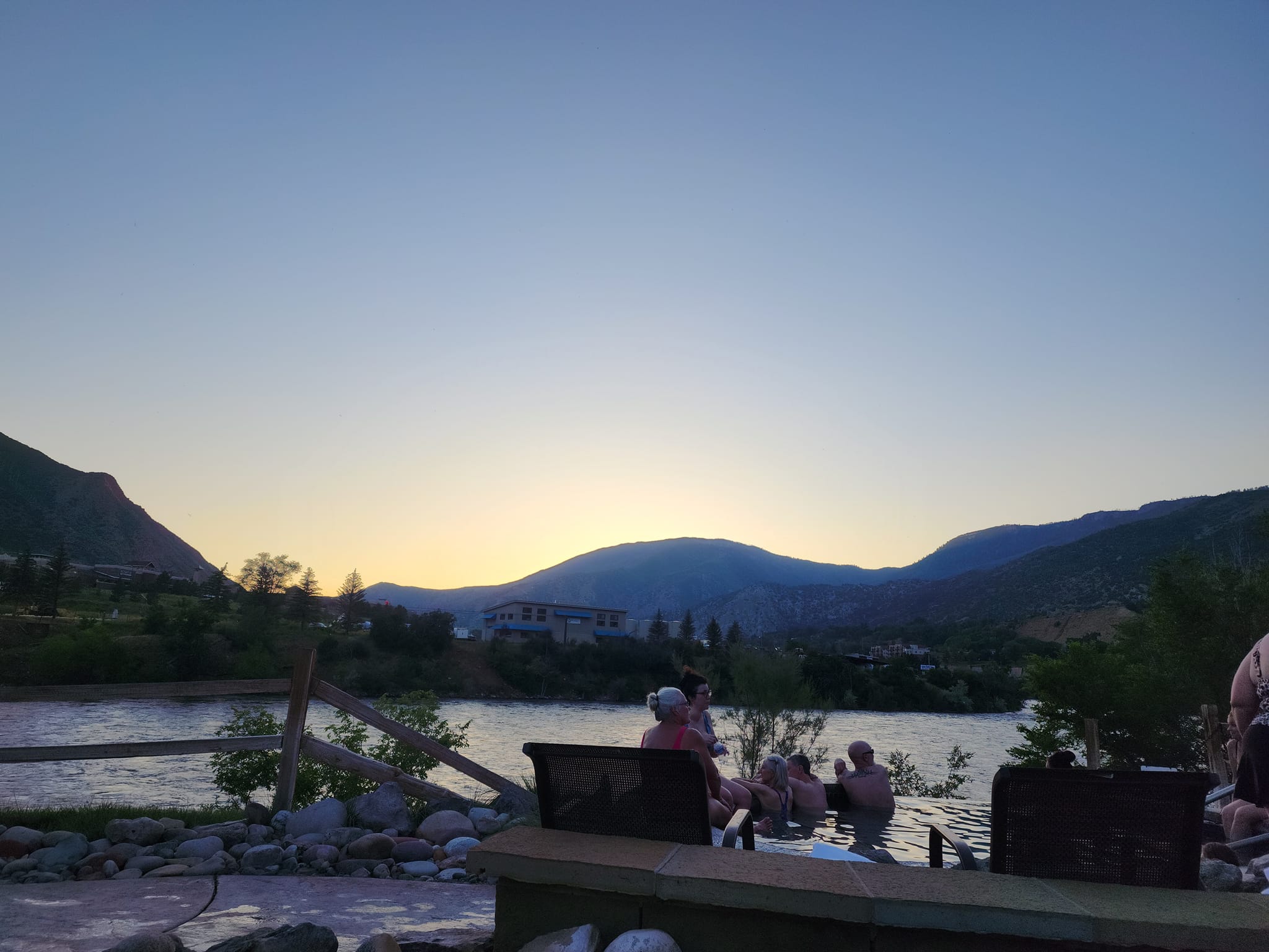 Hot spring and the river view